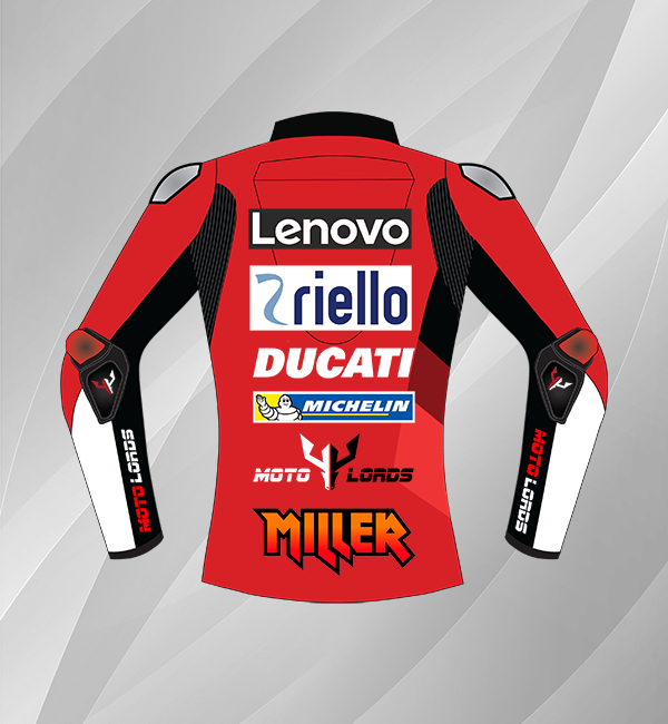 Jack Miller Ducati MotoGP 2021 Leather Riding Jacket - Motorcycle Riding Custom Leather Apparel
