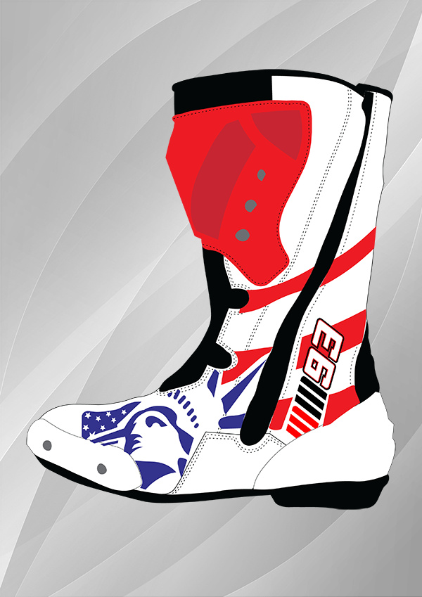 Marc Marquez AmericasGP 2018 Leather Race Boot - Motorcycle Riding Custom Leather Apparel