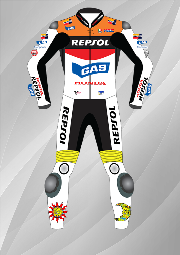 honda racing gear Valentino Rossi 2003 Honda Repsol Leather Racing Suit 36-46 / No / 1 Piece