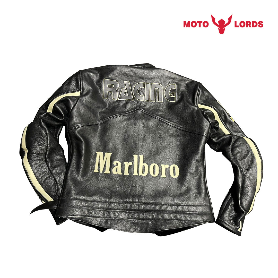 marlboro cigarette leather jacket 7 Reasons to Love This Vintage Biker Ample pocketing Marlboro Black And Brown Biker